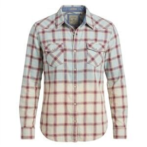 Guess Slim Fit Blue Collared Lightweight Plaid Button-Up Shirt Men Size XXL